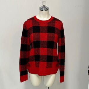 Red and Black Plaid Men's Sweater